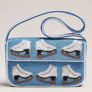 Anthropologie Fiona Beaded Ice Skate Design